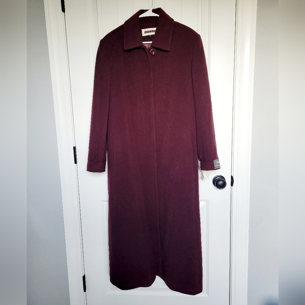 Kristen Blake Burgundy Long Trench Coat